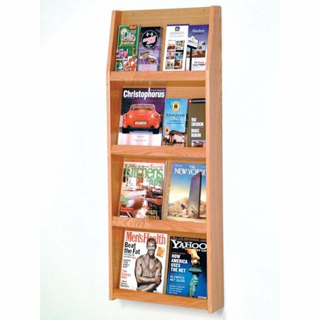 WOODEN MALLET 4 x 4 in. Slope 16 Pocket Literature Display - Black LD49-16BK